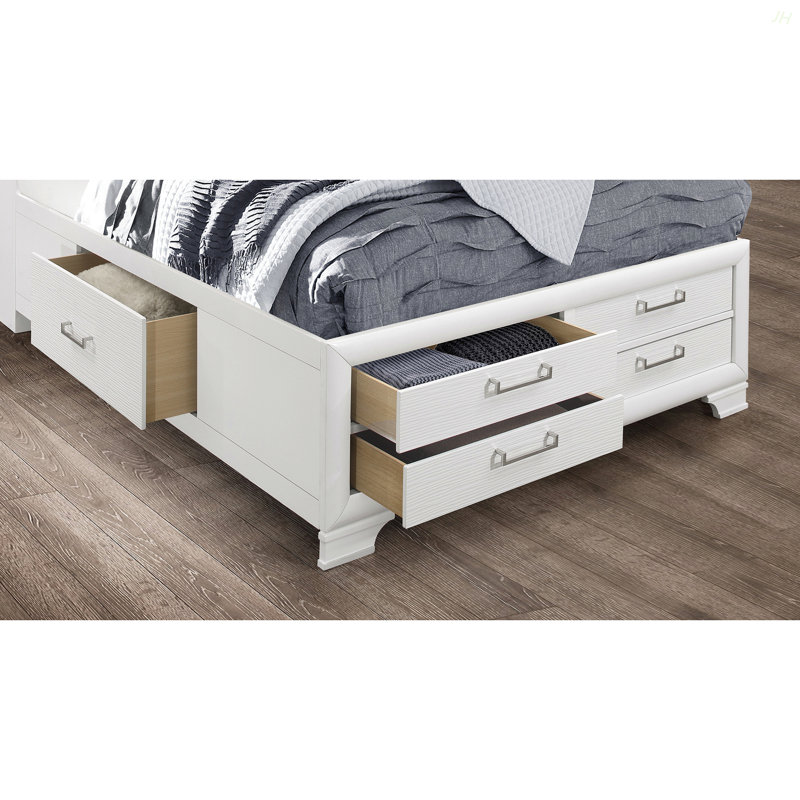 Grand lit de rangement blanc civique, Grand lit
