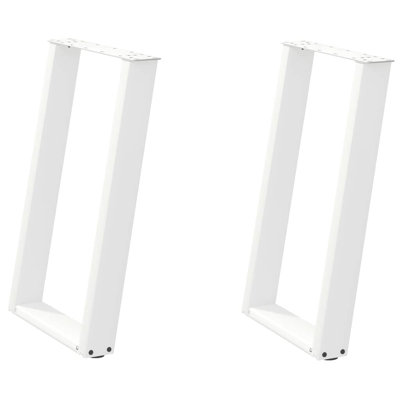  Dining Table Leg White Powder-Coated Steel 23.6 X 28.7 In