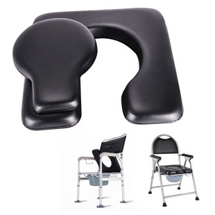 Safety Toilet Seat With Padded For Wheelchair,Toilet Seat Riser,PU Commode Seat Cushion with Sponge Padded For Elderly, Pregnant