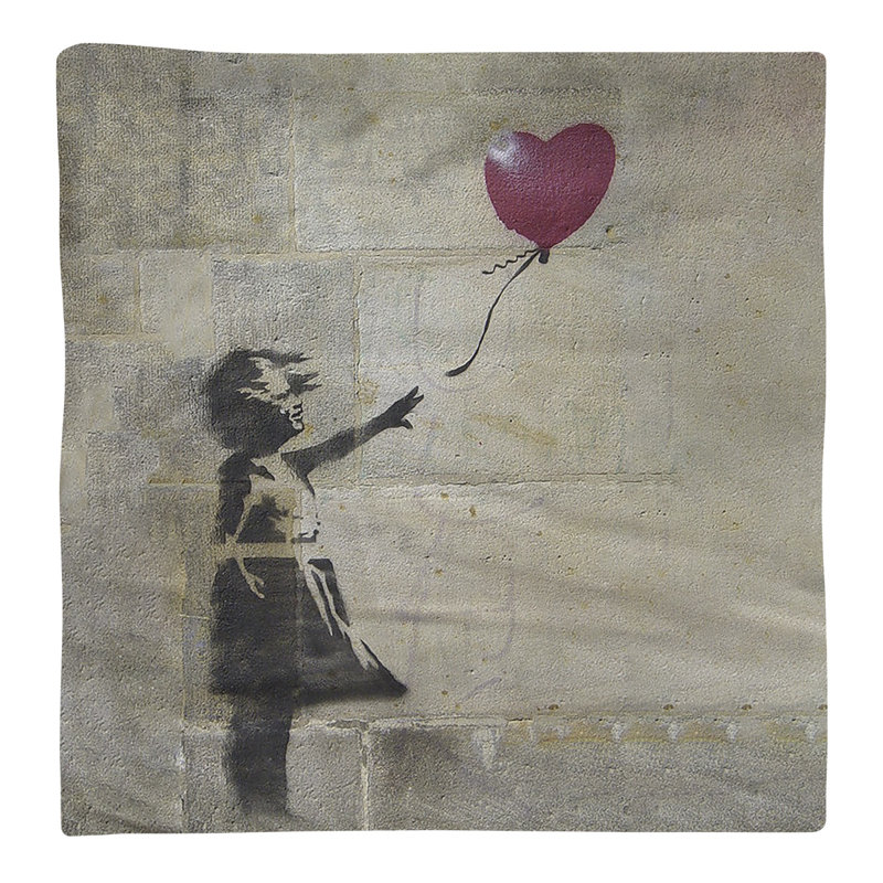 Banksy Graffiti No Pattern Square Napkin, 22" x 22", Poly Twill