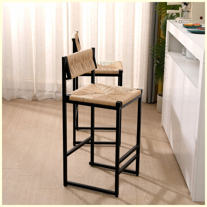 Ensemble de 2 tabourets de bar modernes avec repose-pieds pour îlot de cuisine, Miel