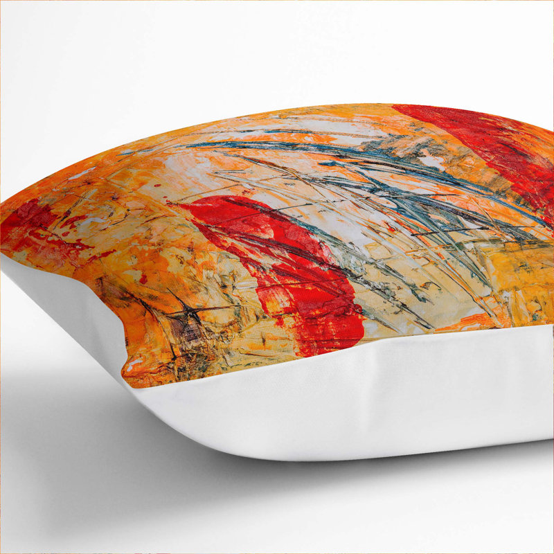Abstract Square Throw Cushion, White, 40 x 40 cm