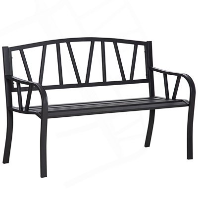 Banc de jardin en métal, banc d'extérieur, sièges de patio de style parc