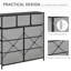 Falkmar 9 Drawers Storage Chest Dresser Organizer Unit Wood Top Black & Grey