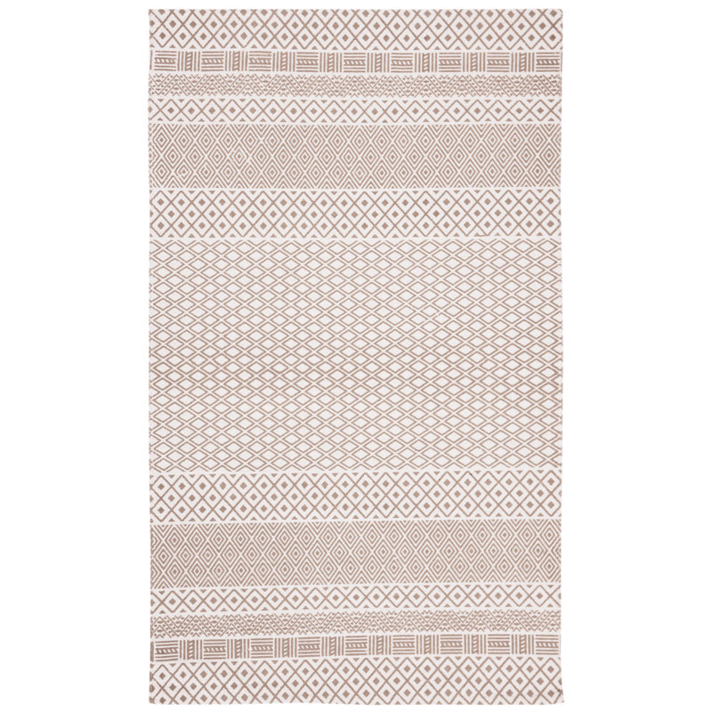 Yoko Hand Loomed Cotton Geometric Rug, Rectangle 3' x 5'