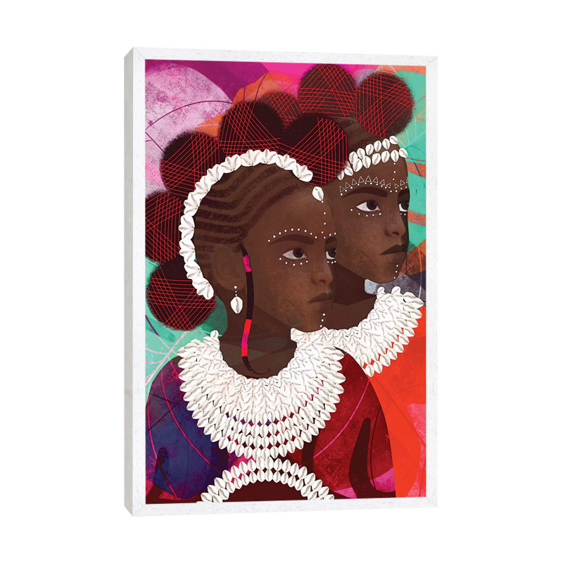 Gemini by Erin K. Robinson - Painting on Canvas, 66.04cm H x 45.72cm W x 3.81cm D, White Framed