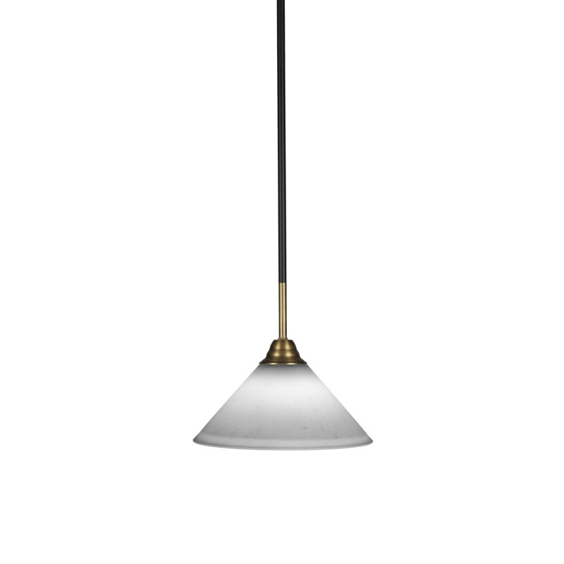 Luminaire suspendu Ayrshire suspendu en verre mousseline blanc mat et laiton, H 9 po x l 10 po x P 10 po