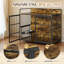 Grand meuble en bois robuste pour cage de chien avec portes doubles, bols et table de bout