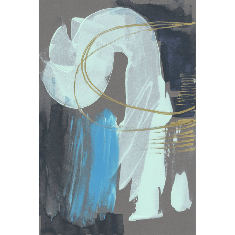 Swivel I by Jennifer Goldberger - Painting on Canvas, Black Floater Framed, 46cm H x 30cm W