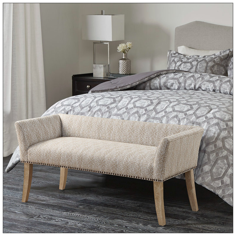Dalice Upholstered Bench, Natural, Multicolor Beige