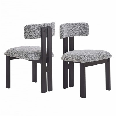 Chaises de salle à manger rembourrées sans accoudoirs avec pieds en métal (ensemble de 2)