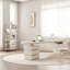 Bureau d'écriture rectangulaire beige moderne-1065021723