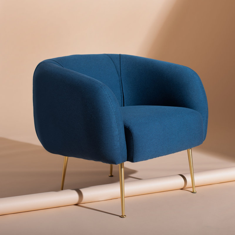 Alena Upholstered Armchair, Navy 100% Polyester