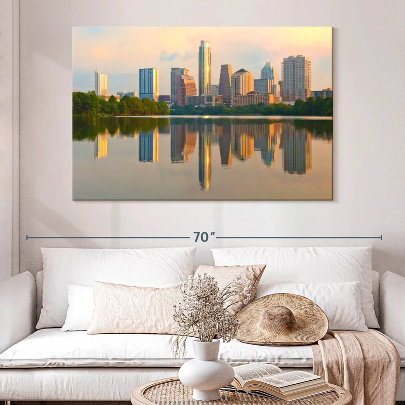 Austin Skyline Reflection, 34" H x 51" W