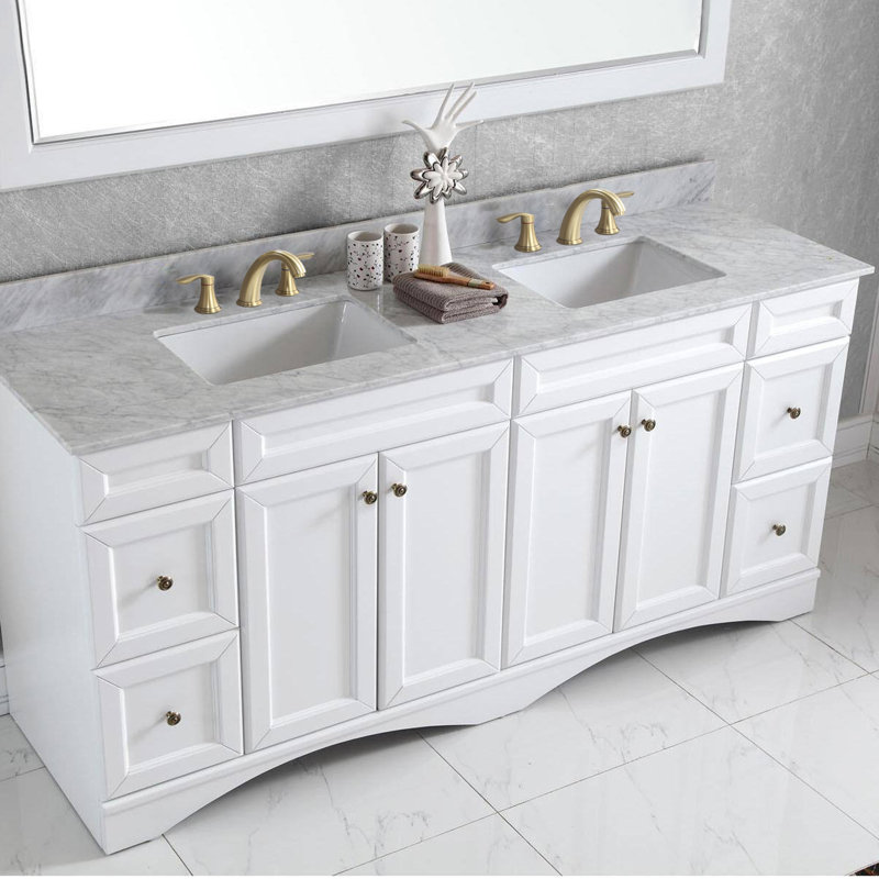 Widespread 2-handle Bathroom Faucet with Drain Assembly, Brushed Gold