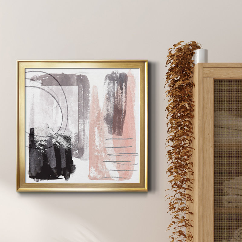 Coexistance III - reproduction d'art sur toile, Cadre doré, H 17,5 po x l 17,5 po x P 1,5 po