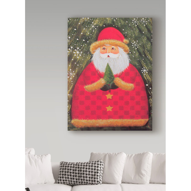 « pères noël tiny tree », toile, H 19 po x l 14 po x P 2 po