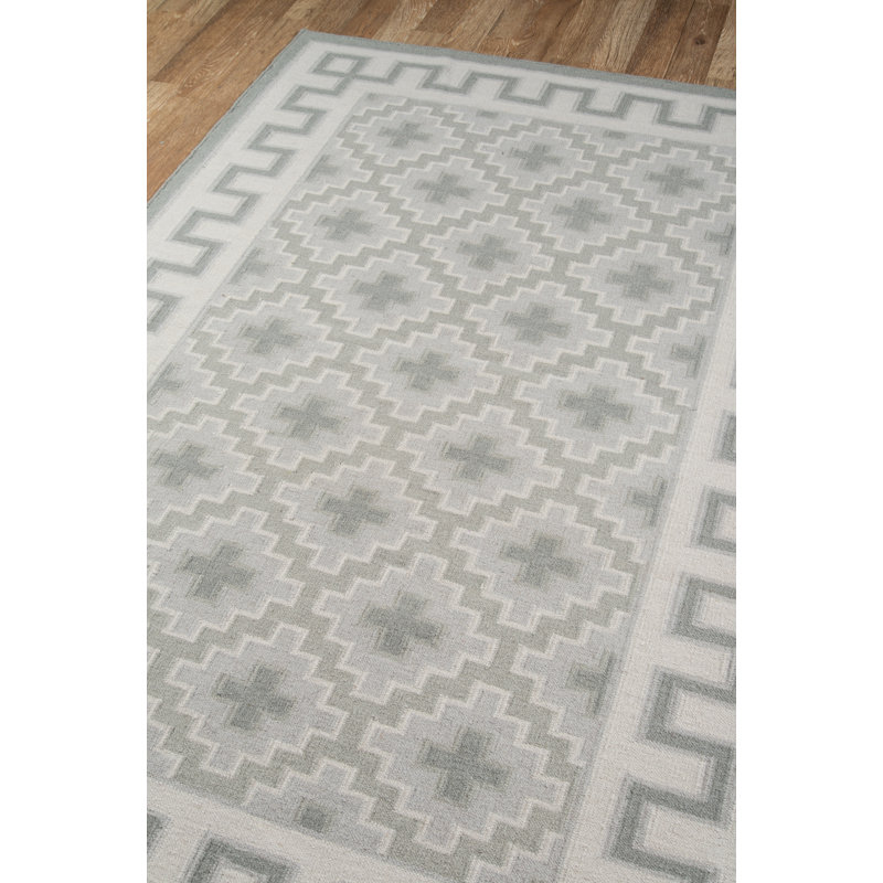 Thompson Wool Oriental Area Rug in Gray, Rectangle 7'6" x 9'6"