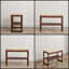 Sit & Store Walnut Brown Solid Beech Wood Entryway Shoe Bench with Plush Cushion