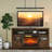 26" Electric Fireplace Insert With Infrared Quartz Heater - Wood Log Version, Brick Backdrop For Wall Installation