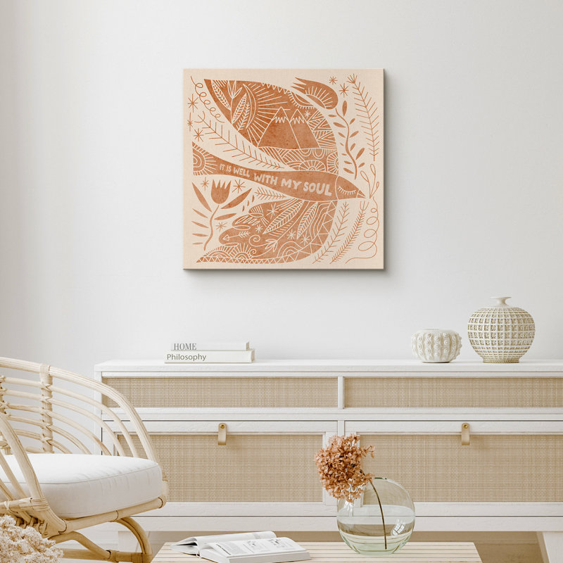 "It is Well With My Soul", impression sur toile de style Folk inspiré pour un décor de salon ou de vestibule, Toile tendue