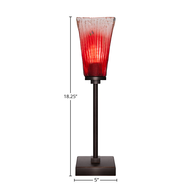 Lampe d'appoint avec verre 5 po Lannah, Rouge, Granit foncé