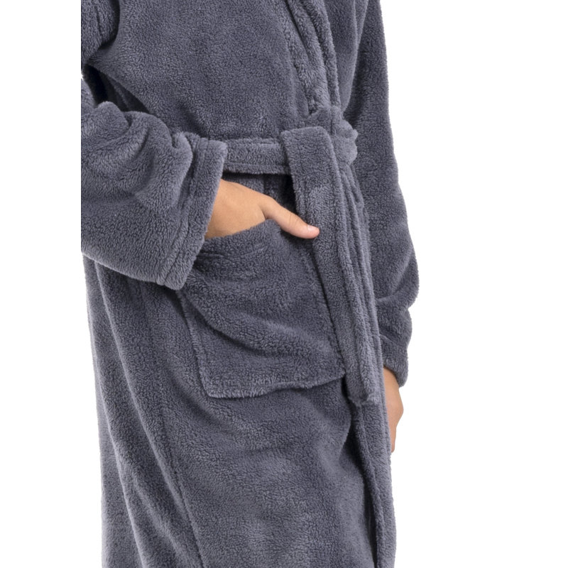 Peignoir en molleton pour enfants châle en molleton pour enfants, Enfants (3 à 6 ans) - Petit, gris