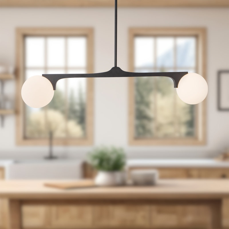 Briar 47-in Gold Linear Pendant, Matte Black