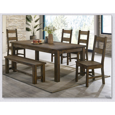 Ensemble de 2 chaises de salle à manger en bois brun doré rustique avec sièges confortables et fabrication robuste pour un décor élégant