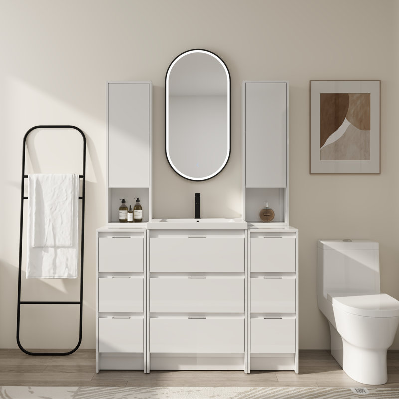 Ensemble de meuble-lavabo élégant 48 po avec 9 tiroirs pour une organisation maximale
