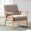 Chaise d'appoint Mid-Century moderne en bois massif avec revêtement en similicuir-706747586