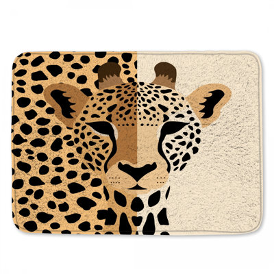 Cheetah Illustration Art Bath Mat