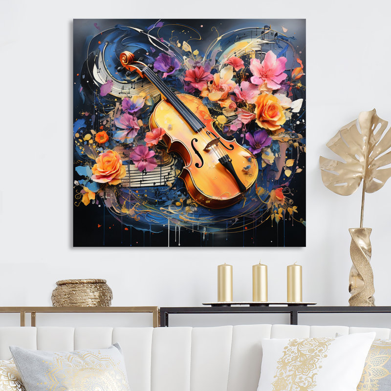 «Red Music Abstract Chorus Dynamic», reproduction sur toile, H 30 po x l 30 po x P 1 po, Toile tendue