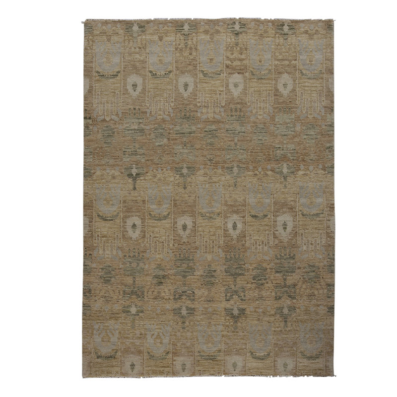 Tapis beige / brun de haute qualité noué à la main