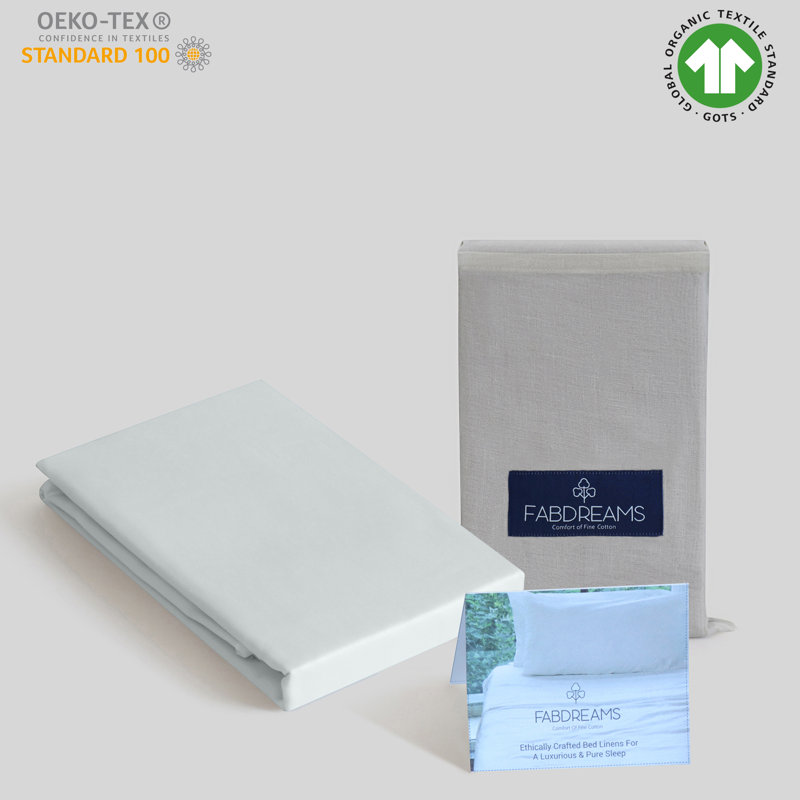 Taie d'oreiller 100% coton 400 fils Sateen, Très grand, Ivoire