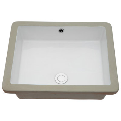 Sleek European Inspired Ceramic Rectangular Bathroom Sink - Undermount With An Elegant Touch White For Home And Office