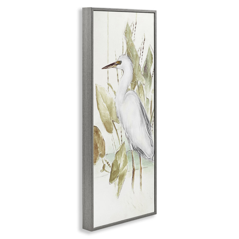 Aigrette dans le lac, art de la giclée encadrée par Lanie Loreth, H 24 po x l 10 po, Estampe numérique Farmhouse