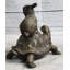 Tortue et le lièvre Aesop Fable Sculpture en bronze Figurine Statue Collection Decor Art originale signée