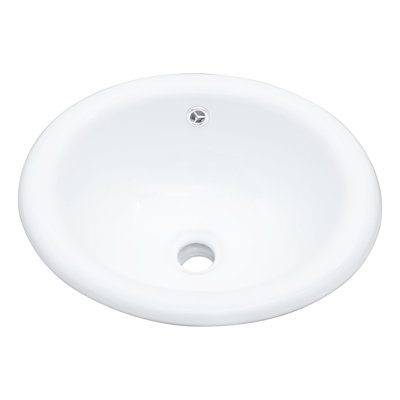 17"X15.5" Semi - Recessed White Ceramic Bathroom Sink, Ergonomic Function Principle, Stain And Acid Resistance Ability, Quick Installation Exercise Vessel Sink For Bathroom, Optimized Spatial