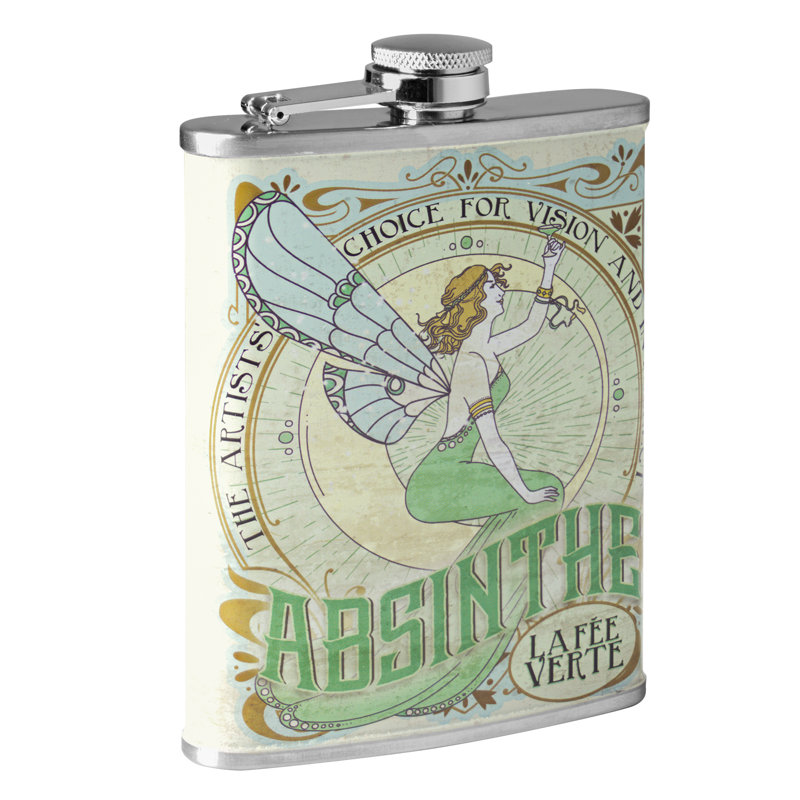 Flacon de hanche en acier inoxydable absinthe Fairy