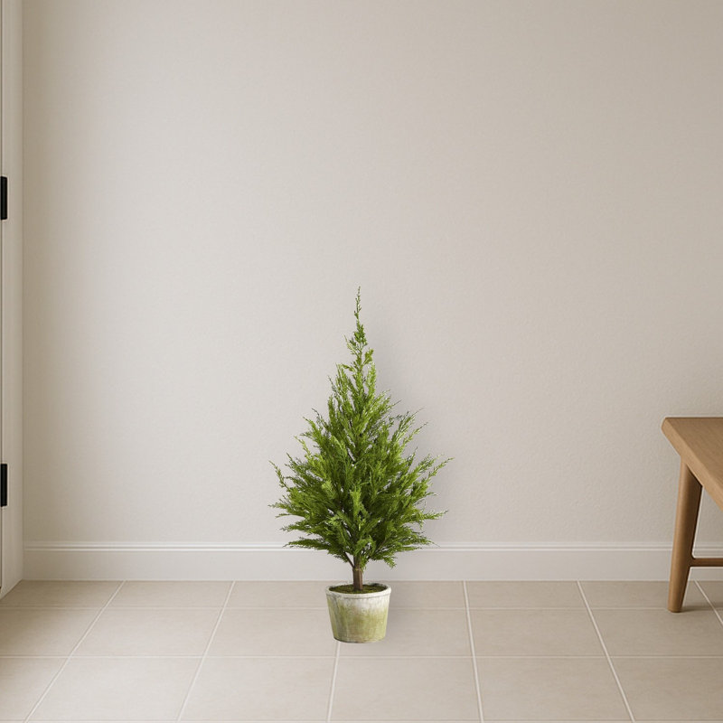 Arbre de Noël artificiel pin cèdre en pot décoratif