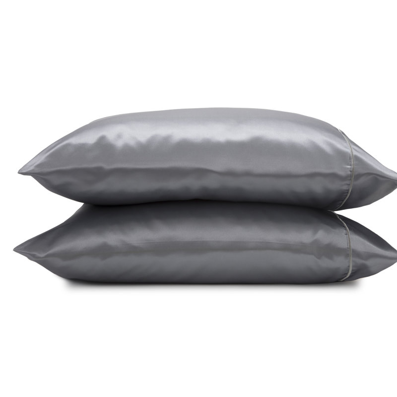 Martex Elegance Satin Silk Pillowcases Hotel Quality - Super Soft & Breathable Great For Hair And Skin, Silver