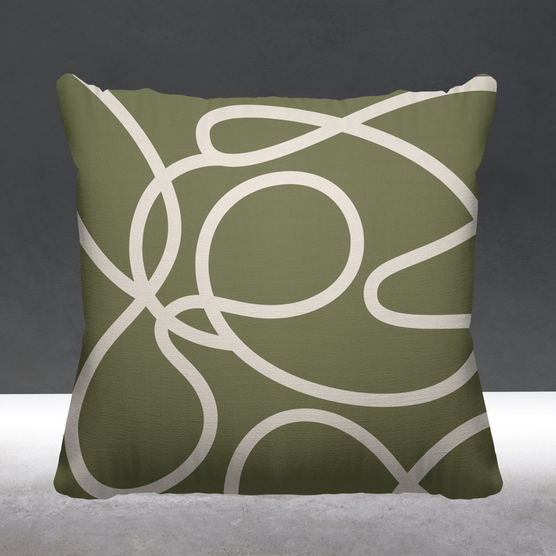 Coussin décoratif intérieur / extérieur Boho Doodles, L 17 po x H 17 po, Vert
