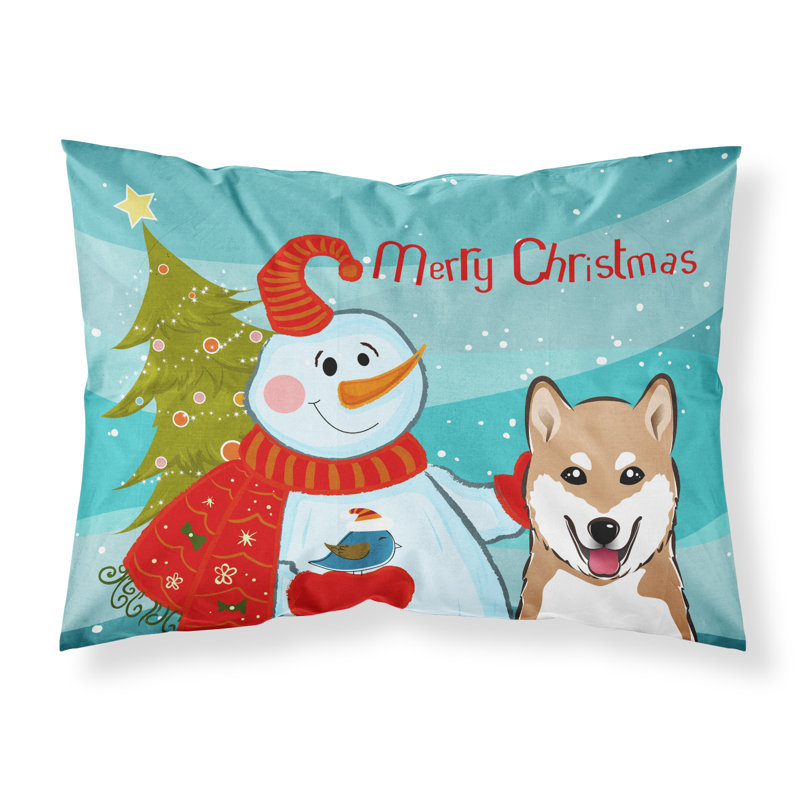  Taie d'oreiller bonhomme de neige avec Jack Russell Terrier, Shiba Inu