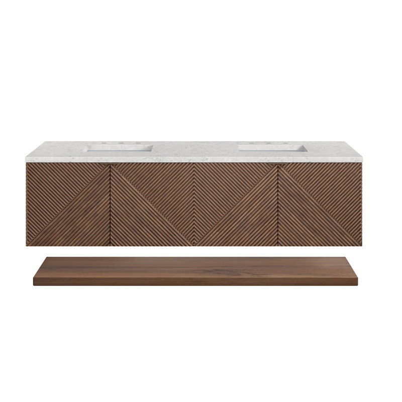Marcello 72'' W Double Vanity, Eternal Jasmine Pearl, 8" Widespread