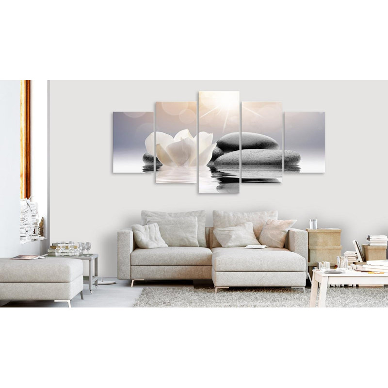 Natural Lightness Wide - ensemble de 5 photos sur toile tendue, H 40 po x l 80 po x P 1 po