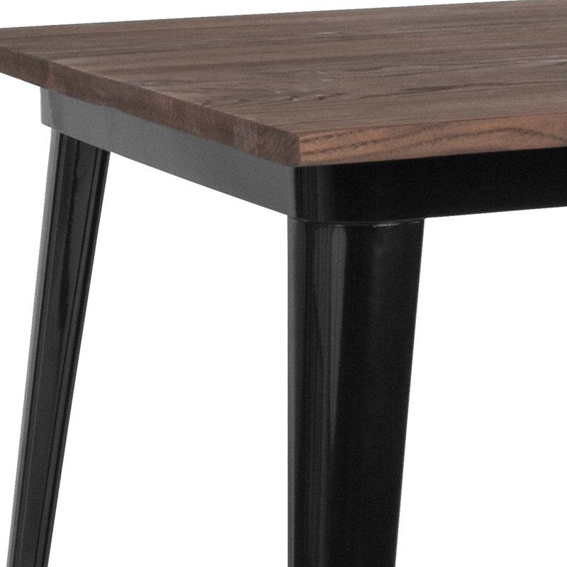Table de salle à manger Derbyshire, H 30,5 po x L 31,5 po x l 31,5 po, Noir