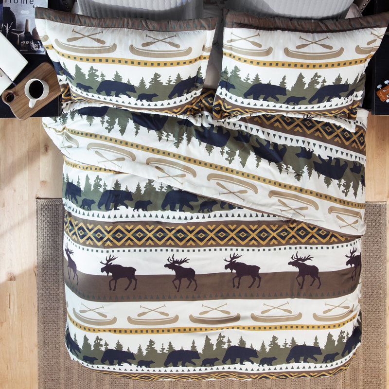 Ensemble d'édredon en polyester, Édredon pour grand lit + 2 taies décoratives sta, Blanc