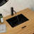 Black Ceramic Undermount Sink 21"X14.98", Modern Simplicity, Glossy Finish, Practical Overflow Function
