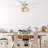 42"W LED 5-Blade White Tan Wood Caged Ceiling Fan with Light